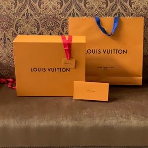 Louis Vuitton Authentic XL Magnetic Box, Gift Tag, Envelope, XL Shopping Bag